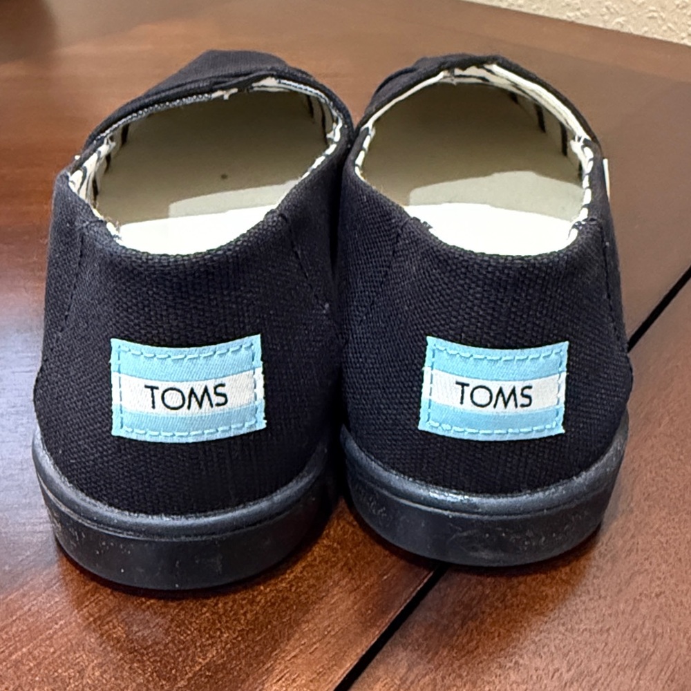 TOMS ALPARGATA CUPSOLE SLIP ON BLACK CANVAS SNEAKERS WOMEN’S SIZE 8 GUC SHOES - Picture 6 of 10